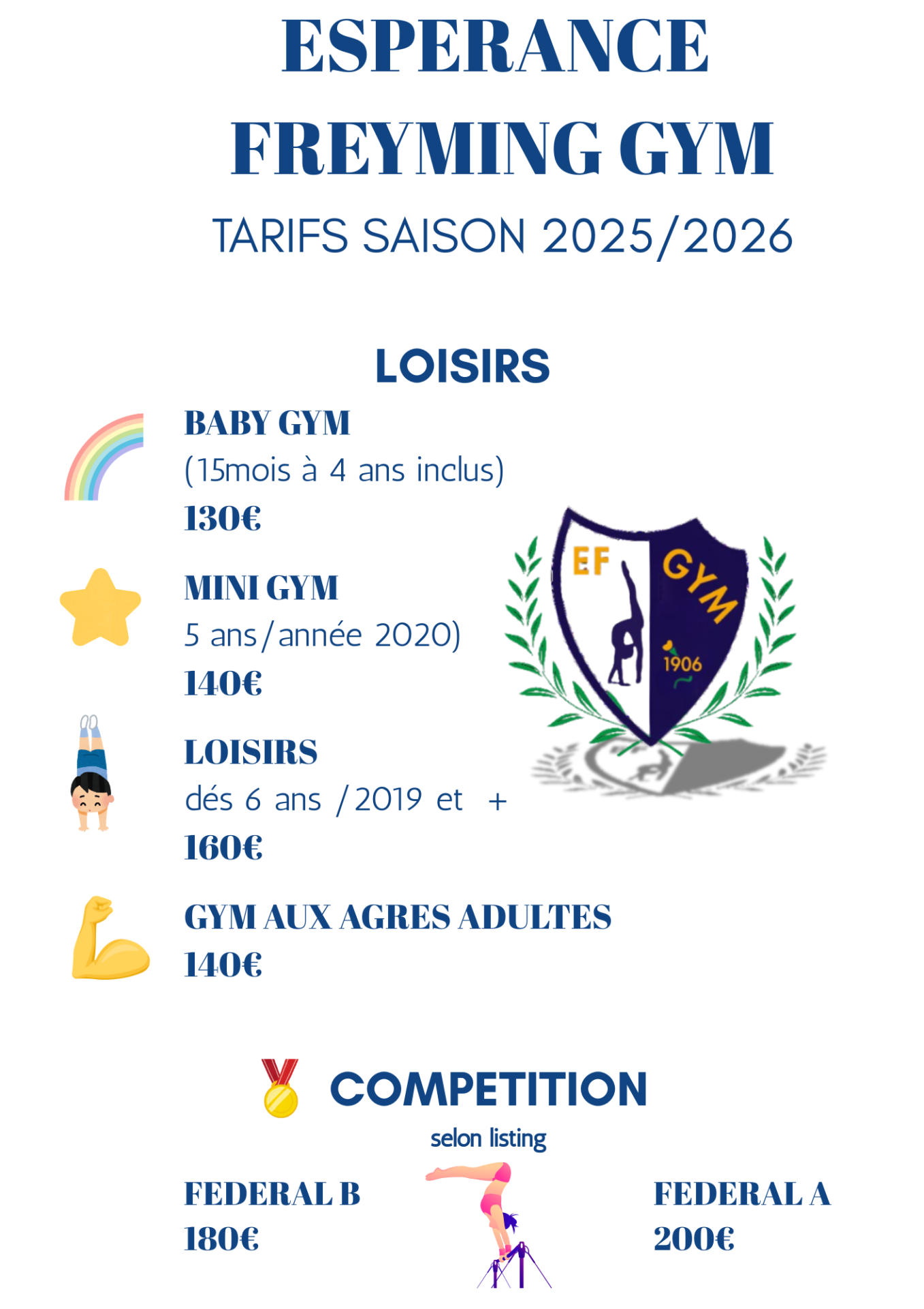 Tarifs saison 2526